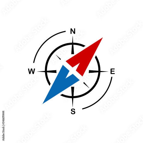 Creative Compass sign or Navigation icon. Concept Design Template travel