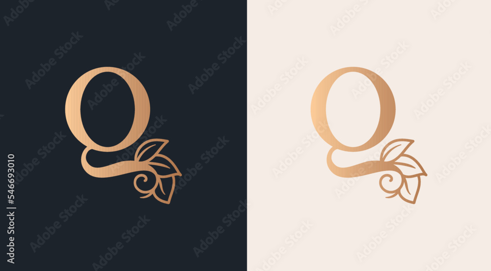 Obraz premium beauty salon woman style logo Q design