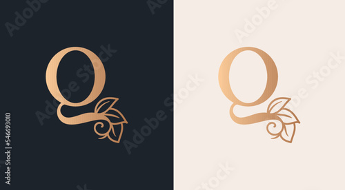 beauty salon woman  style logo Q design