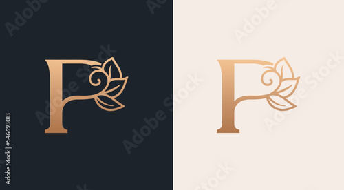 beauty salon woman  style logo P design