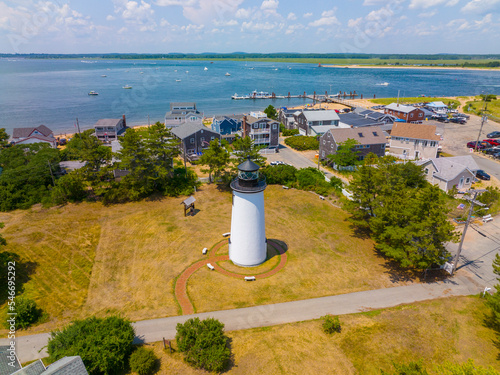 Plum Island Lighthouse aka Newburyport Harbor Lighthouse was built in 1788 at the northern point of Plum Island at the mouth of Merrimack River to Atlantic Ocean, Newburyport, Massachusetts MA, USA.  photo