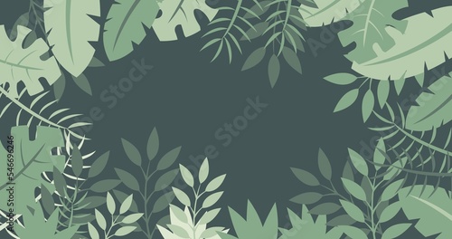 natural floral green foliage and flowers background illustration