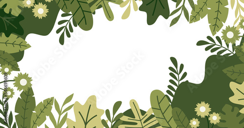 transparent dark green gradient leaves floral flowers and plants background illustration around the screen