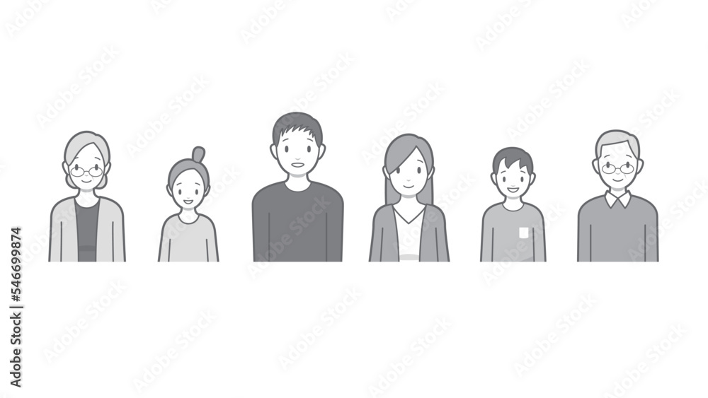 3世帯家族のベクター画像 3世帯家族のベクター画像