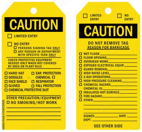 caution barricade tag do not remove safety tag template vector
