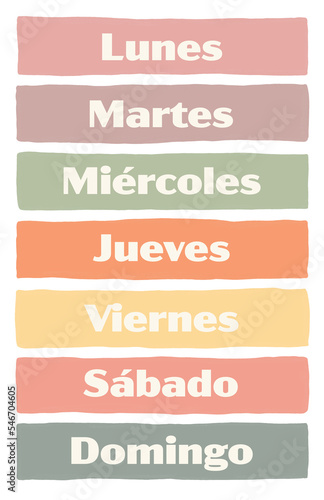 Days of the week in Spanish