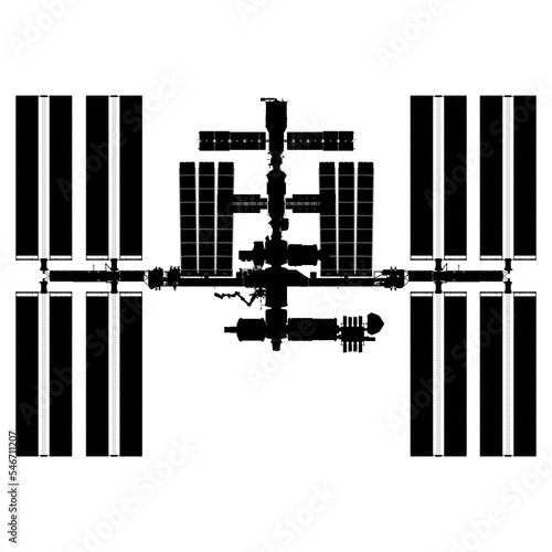 Fototapeta Naklejka Na Ścianę i Meble -  ISS 国際宇宙ステーション silhouette シルエット 透過PNG