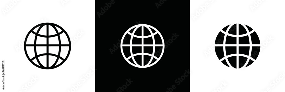 World icons set. World web icon. World planet earth icon. Symbol of Earth and world. World web icon sign. Globe shape line and flat style. Vector illustration. World icons set. World web icon. World planet earth icon. Symbol of Earth and world. World web icon sign. Globe shape line and flat style. Vector illustration.
