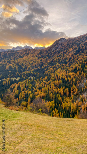 Sunrise in the wilderness in autumn