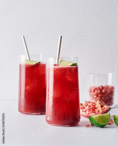 Pomegranate seltzer drinks