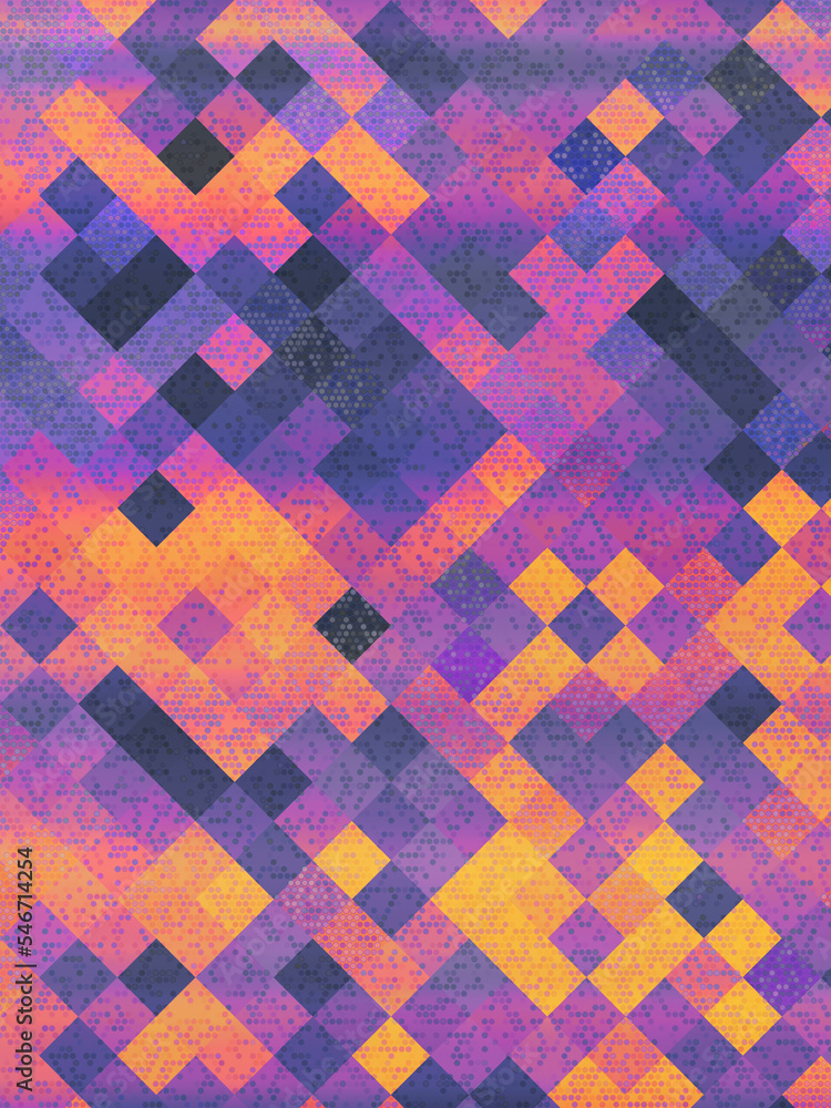 Geometric shapes of squares and rhomboids on the spotted background Geometric shapes of squares and rhomboids on the spotted background