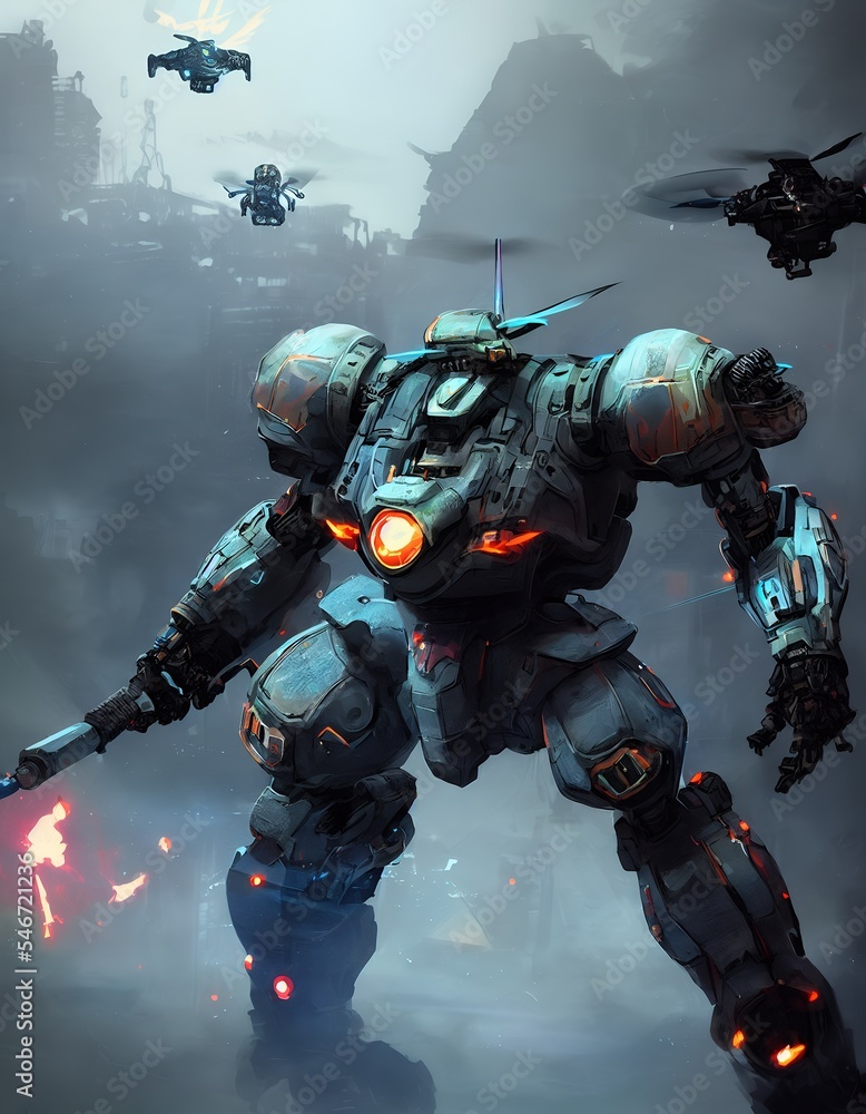 Giant mecha robot Giant mecha robot