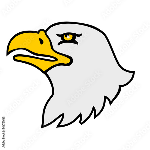 Mascot illustration of head of a bald eagle  or sea eagle viewed from side on isolated background in retro style.