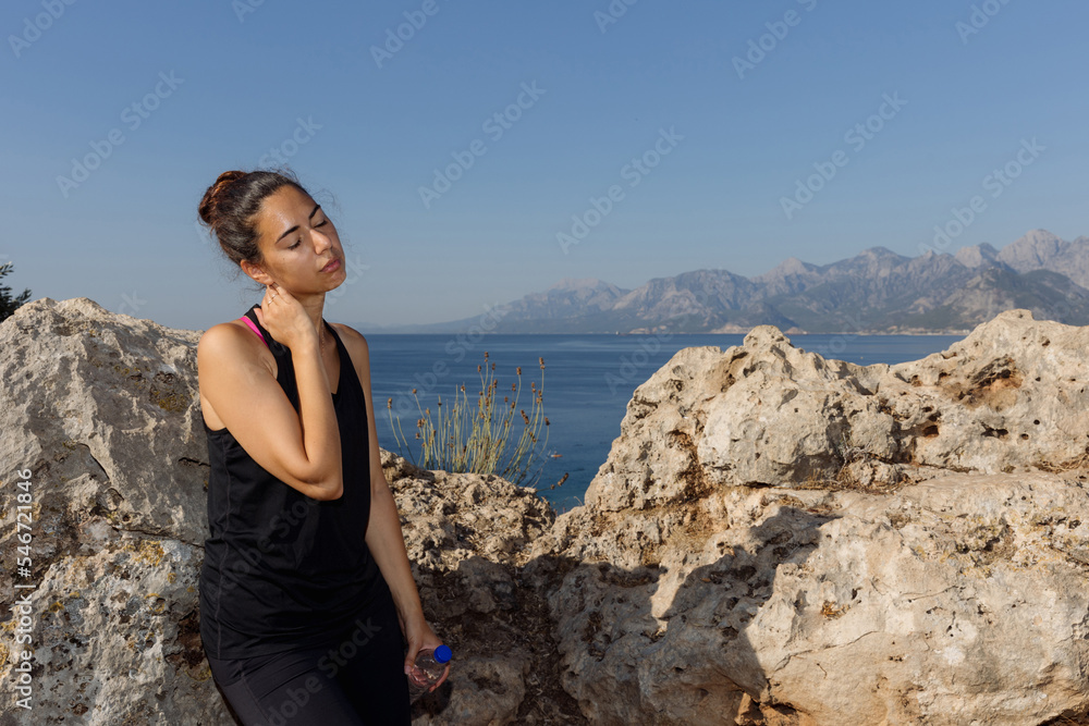 Sportswoman woman resting Sportswoman woman resting