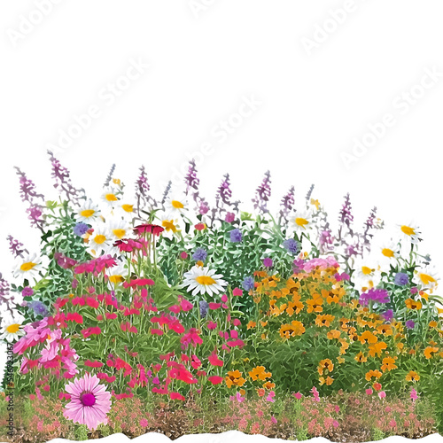 Fototapeta Naklejka Na Ścianę i Meble -  Flower bed overlay, , Photoshop Overlays, Summer overlays, PNG