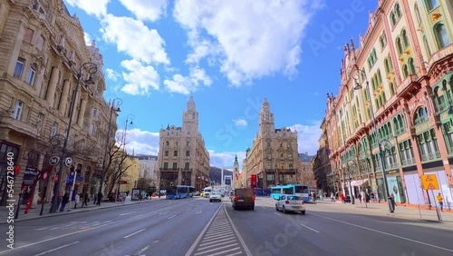 Architecture of Lajos Kossuth Street, Budapest, Hungary photo