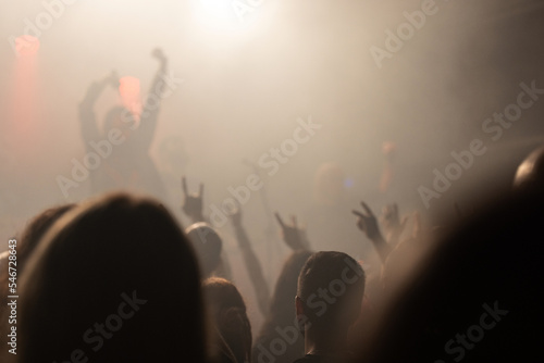 Audience response to heavy metal rock gig photo