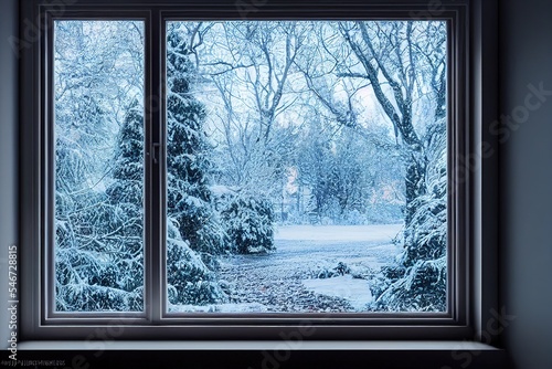 Looking out the window to a winter wonderland