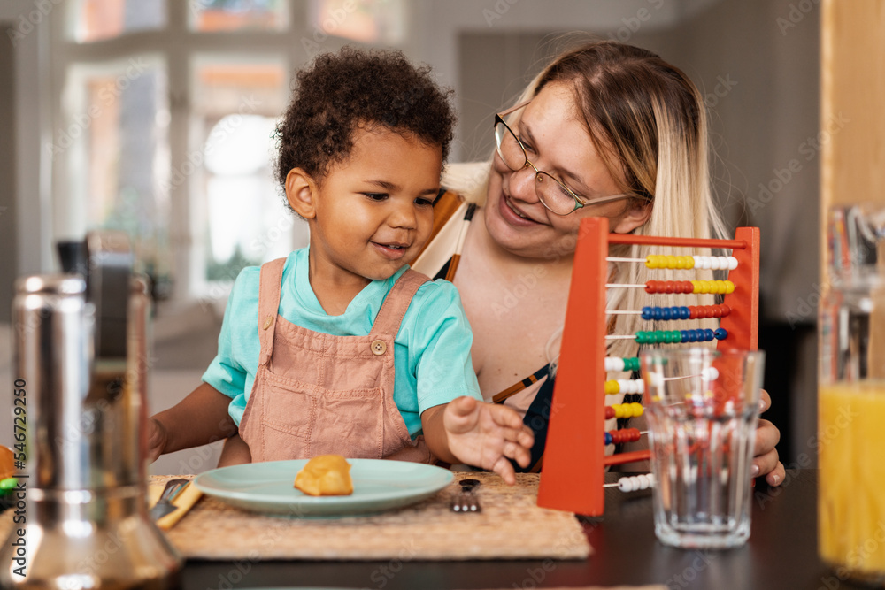Mother And Son Having Breakfast Together Mother And Son Having Breakfast Together