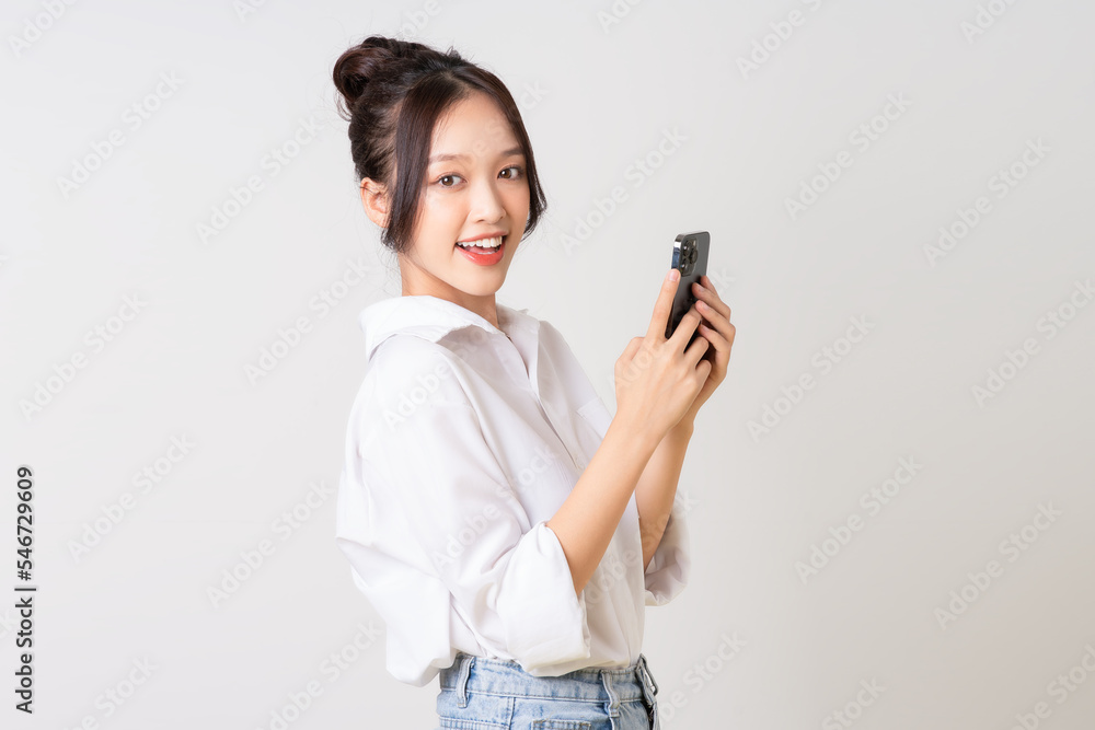 beautiful young asian businesswoman portrait on white background beautiful young asian businesswoman portrait on white background