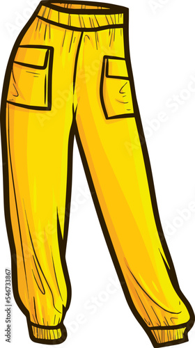 Cool yellow trousers cartoon illustration