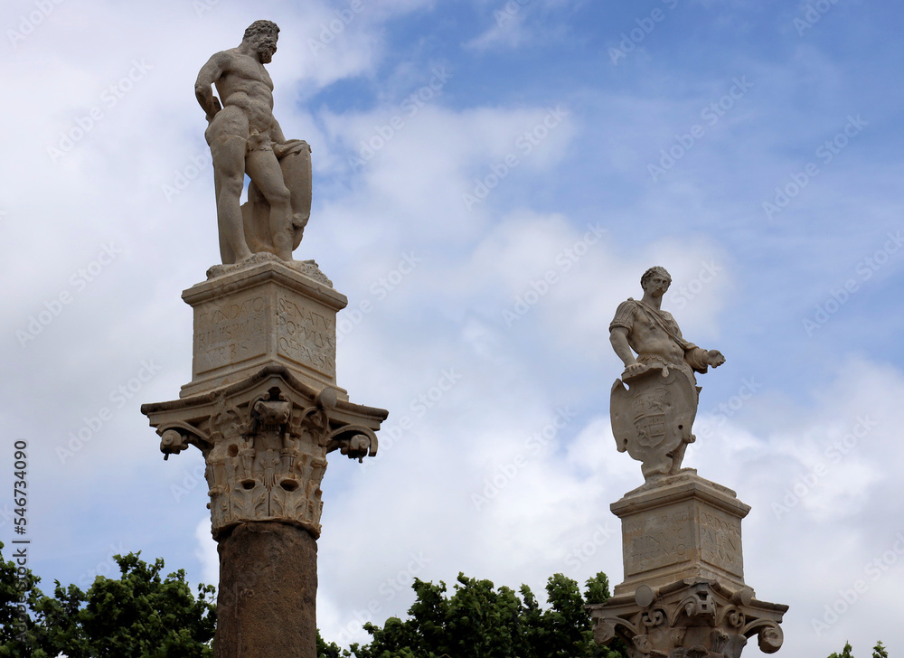 Roman statues in the royal Spanish gardens