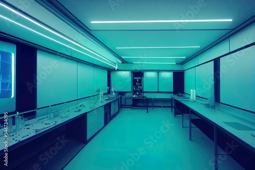 Scientific laboratory or empty white room. Technology background and science concept.