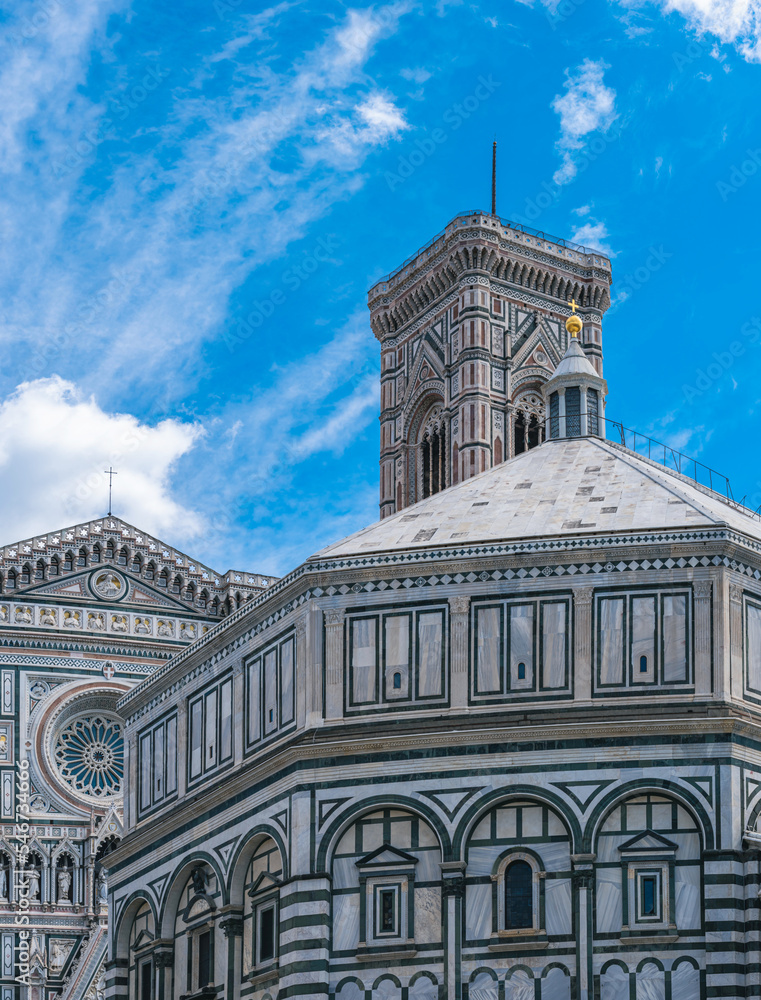 Baptistery of Saint John and Giotto's Bell Tower, Florence Cathedral, Florence, Italy, Europe