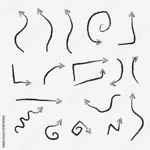 Set of hand-drawn arrows. vintage retro style