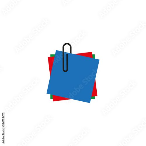 colored paper clip icon. Text message. Vector illustration. Stock image. 