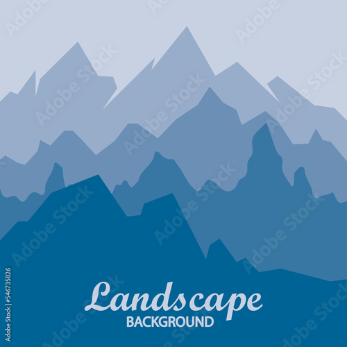 Mountain hills landscape background vector