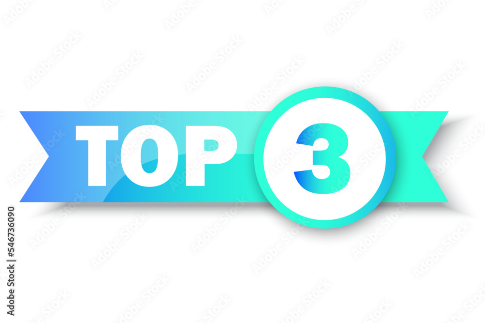 Top 3 rating banner. Circle and ribbon. Sale label. Business concept. Logo template. Vector illustration. stock image. Top 3 rating banner. Circle and ribbon. Sale label. Business concept. Logo template. Vector illustration. stock image.