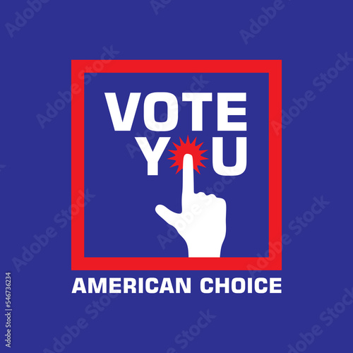 vote you logo, silhouette of hand and tombol vvector illustrations photo