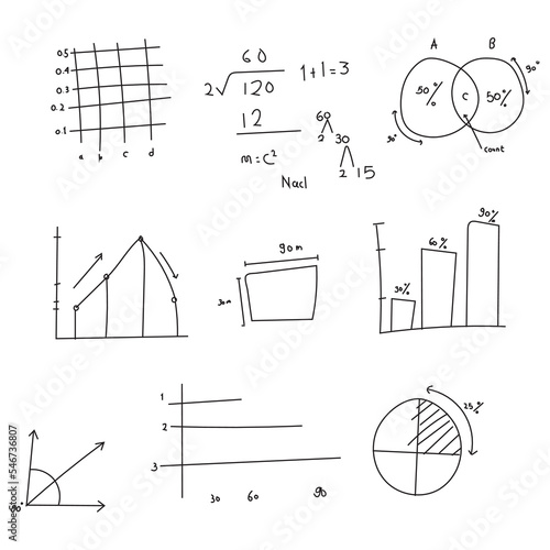 Graph Related Vector Doodle Icons. Contains such Icons as Pie Chart, Graphic, Statistics, Column Chart and more.