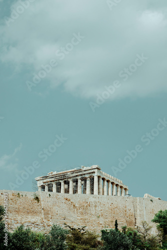 the Parthenon in Athens, Greecem from the distance photo