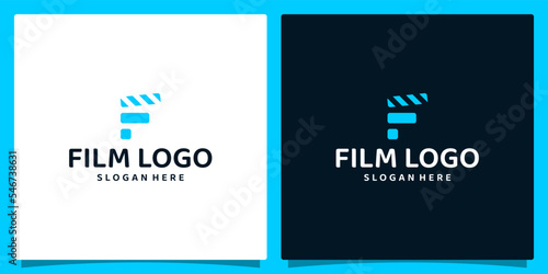 Film strip logo template design with initial letter f logo Vector Design, creative symbol, icon.