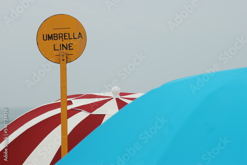 Umbrella Line at the Atlantic Beach