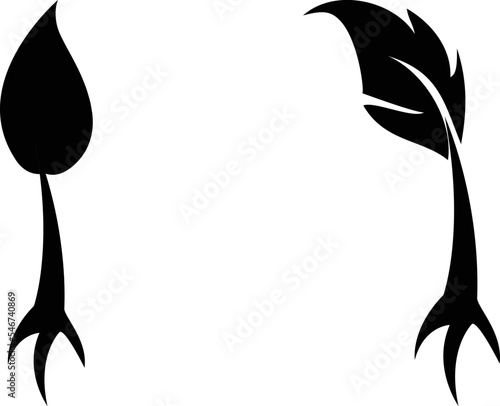 The tree and rood. ree and roots vector, tree with round shape. Plant icon. forest plant silhouettes