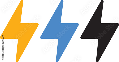 electric vector icons, Bolt lightning flash icons. Electric symbols. Electric lightning bolt symbols