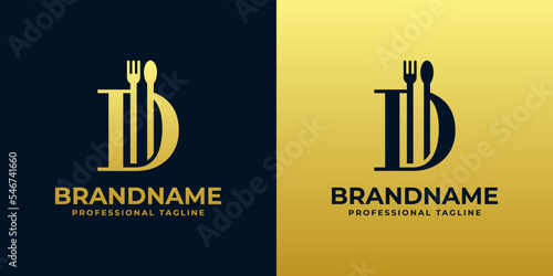 letter D restaurant logo, suitable for any business related to restaurant, cafe, catering with D initials.