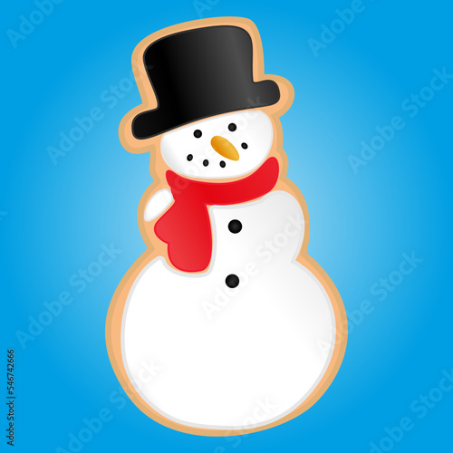 Christmas snowman cookie with gradients.