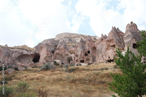 View cave houses in Zelve Open Air Museum and Fairy chimneys in Cappadocia, the historical places
