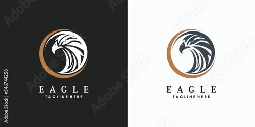eagle head logo design abstract with creative concept
