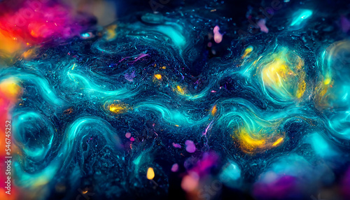 Abstract colorful universe galaxy liquid powder effect wallpaper graphic design