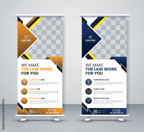 Law firm Roll up Banner Lawyer corporate service DL Flye business company X Stand Banner Design