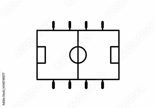Fototapete top view foosball icon isolated on white background