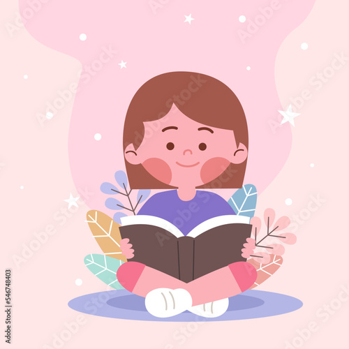 Girl reading book © madaniaart
