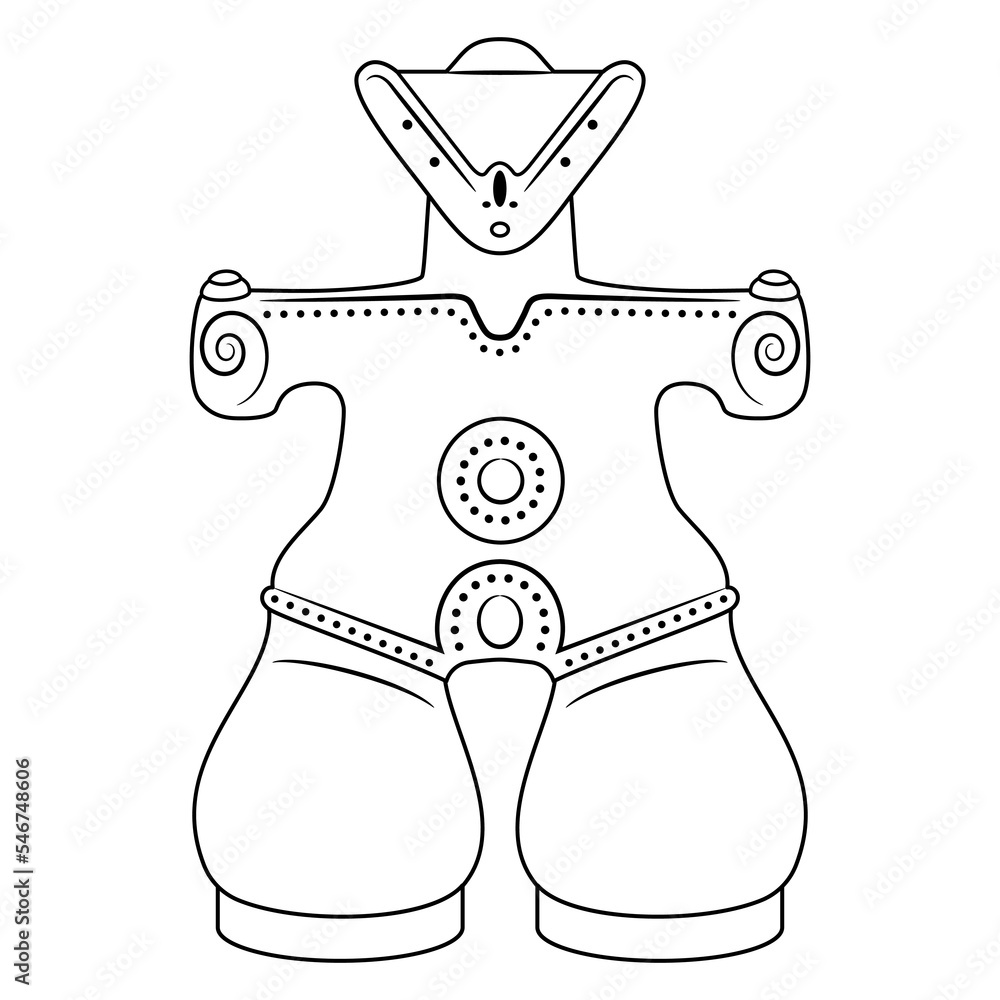 Ancient Japanese figurine of a goddess. Prehistoric female Dogū