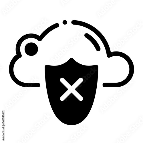 Icon Cloud With Style Glyph