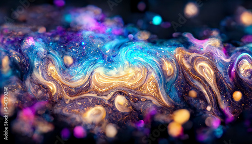 Abstract effect wallpaper graphic design of universe galaxy liquid powder 
